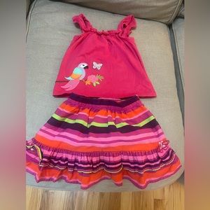 Gymboree adorable skort and tropical top set . 2t
